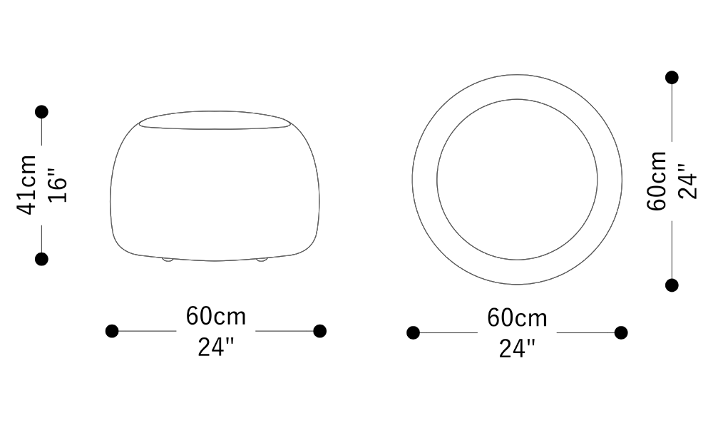 Image of the main dimensions of the product